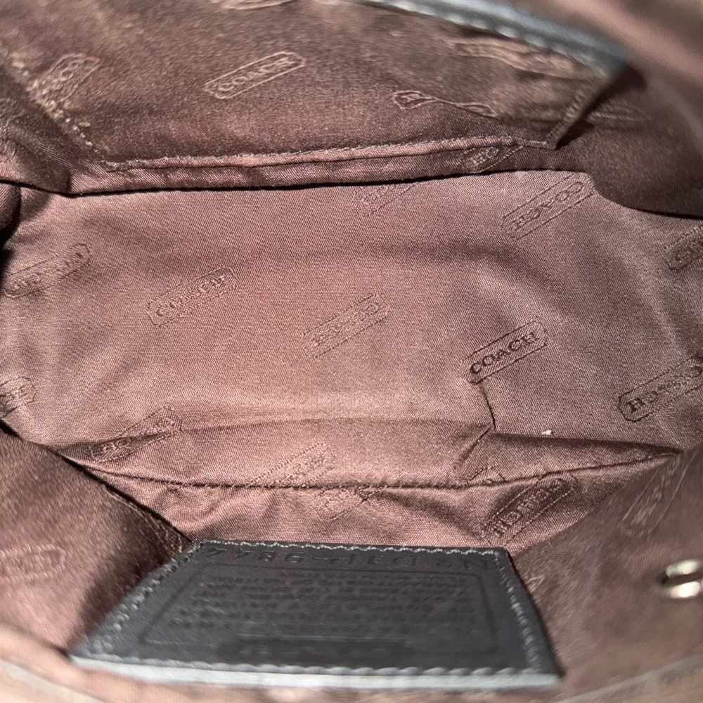 Vintage Coach Black Leather Shoulder Bag #9844